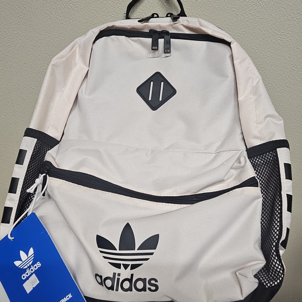 Adidas Men's Backpack in Cream and Black
